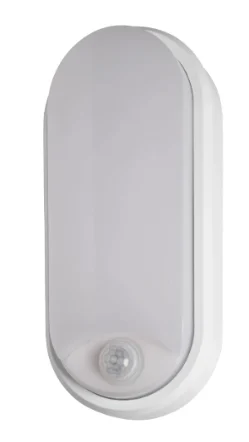 RHVXCCT3P-01 OHIO Multiwattage 8W 12W 18W IP54 Oval Bulkhead 3000 4000 6500K PIR c/w White and Black Trims